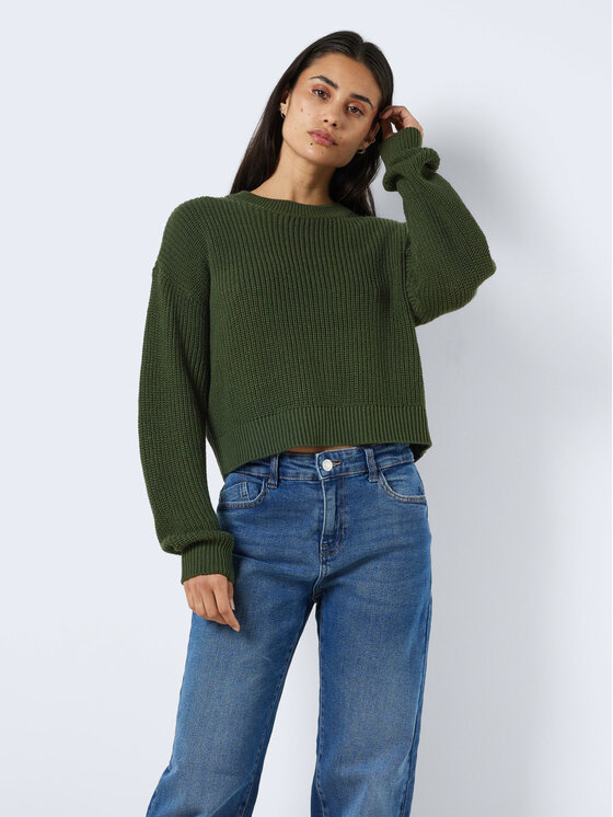 Noisy May Sweter Maysa 27021536 Zielony Relaxed Fit