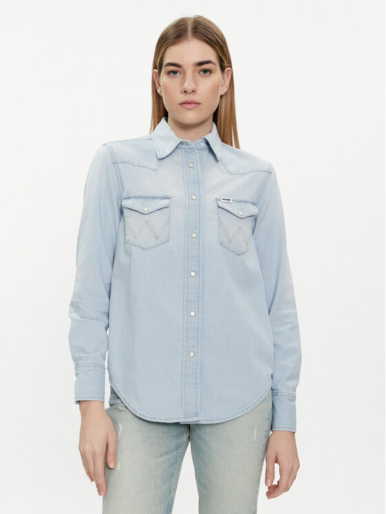 Wrangler Koszula jeansowa 112351961 Niebieski Regular Fit