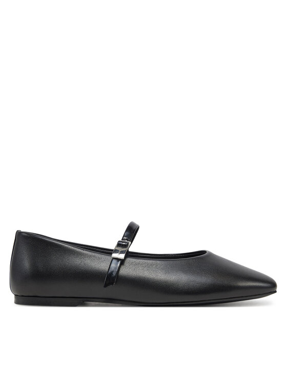 Calvin Klein Baleriny Ballerina New Buckle - Lth HW0HW02483 Czarny