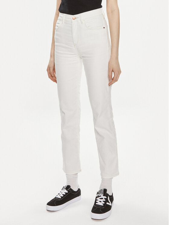 Wrangler Jeansy 112351027 Biały Straight Fit
