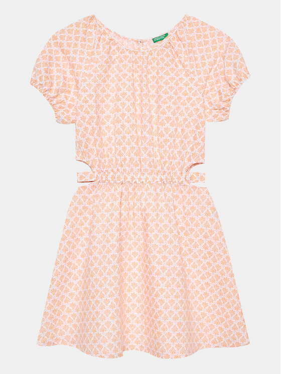 United Colors Of Benetton Sukienka codzienna 4XTWCV019 Pomarańczowy Regular Fit