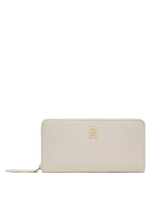 Tommy Hilfiger Duży Portfel Damski Th Logotape Lrg Za AW0AW17266 Écru
