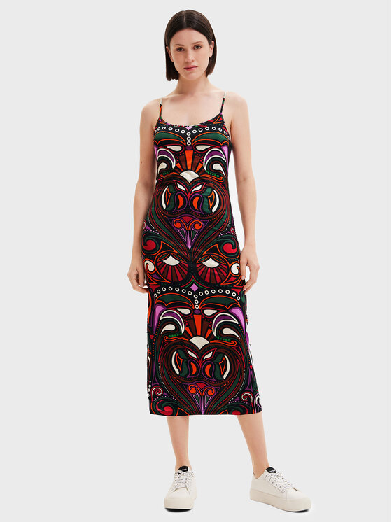 Desigual Sukienka codzienna Marca 22WWVK23 Kolorowy Slim Fit