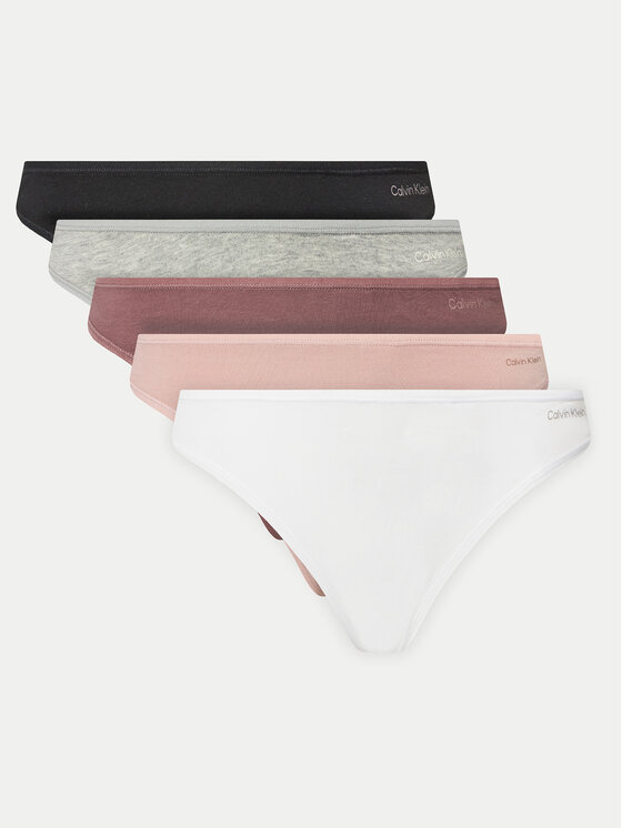 Calvin Klein Underwear Komplet 5 par stringów Thong 5Pk 000QD5250E Kolorowy