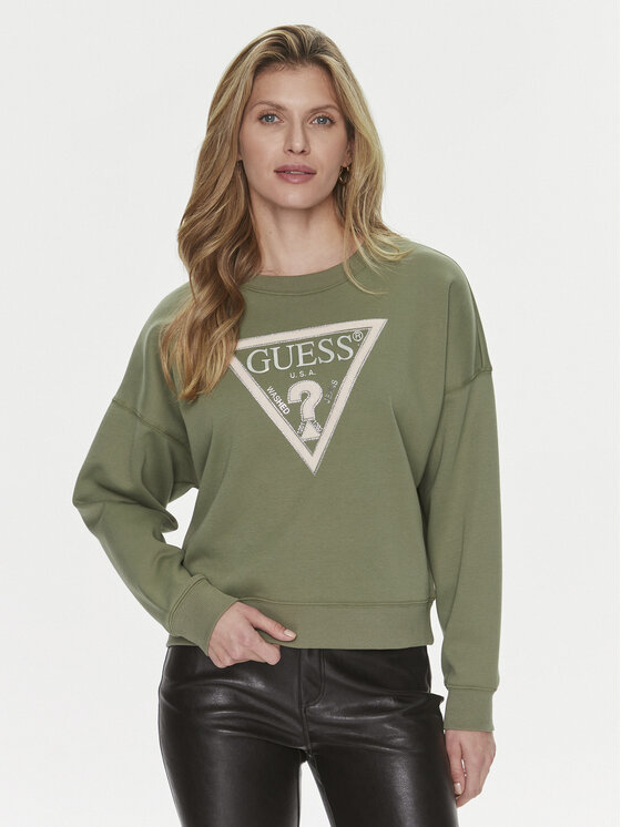 Guess Bluza Pony W4RQ13 KC5H2 Zielony Regular Fit