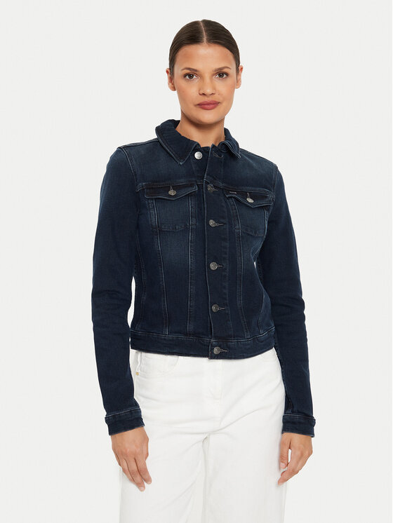 Tommy Jeans Kurtka jeansowa Vivianne DW0DW18554 Granatowy Slim Fit