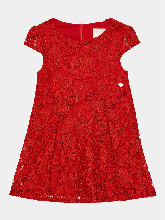 Guess Sukienka codzienna K3BK03 WFS60 Czerwony Regular Fit