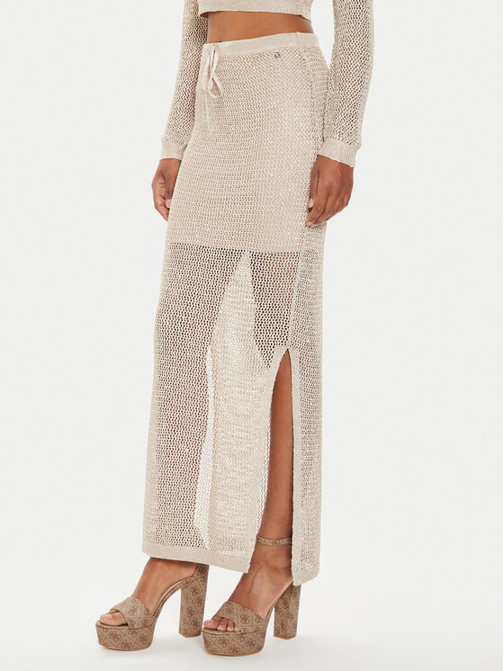 Guess Spódnica maxi Morgen W4YD1L Z37G0 Szary Regular Fit