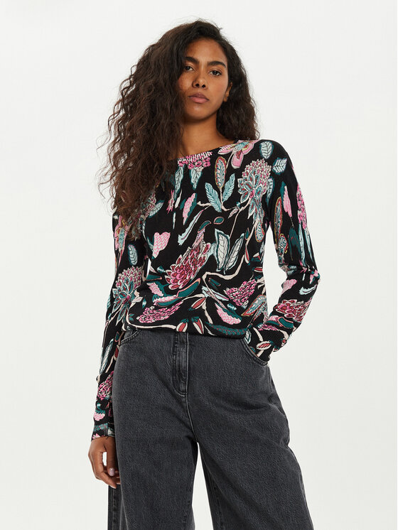 Desigual Sweter Manchester 24WWJF41 Czarny Regular Fit