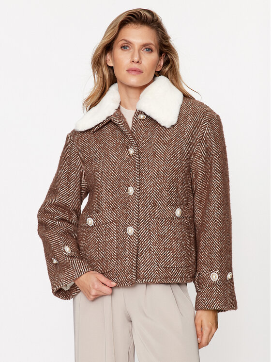 Custommade Płaszcz wełniany Herta 999511880 Brązowy Regular Fit
