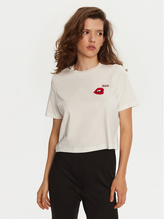 Vero Moda T-Shirt Elena 10326789 Biały Boxy Fit