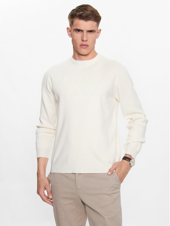 Guess Sweter M3YR06 Z2VU2 Écru Regular Fit