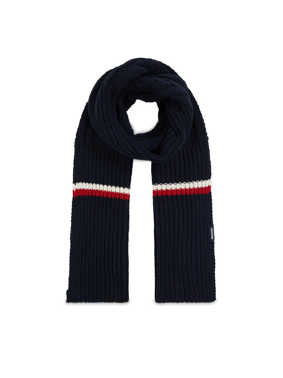 Tommy Hilfiger Szalik Monotype Chunky Knit Scarf AM0AM11507 Granatowy