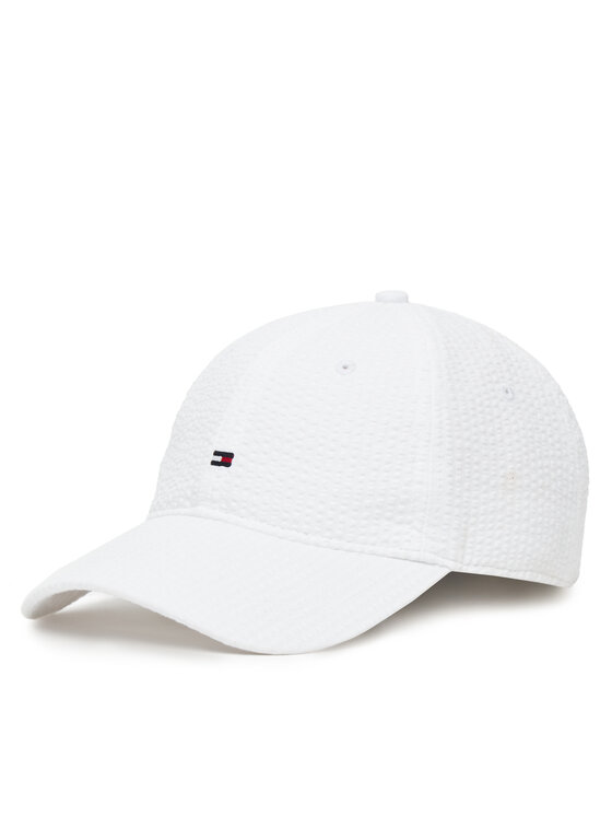 Tommy Hilfiger Czapka z daszkiem Flag Seersucker 6 Panel AM0AM13427 Biały