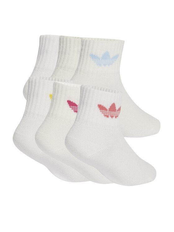 adidas Zestaw 6 par wysokich skarpet dziecięcych Kids Sock 6Pp JC8541 Biały
