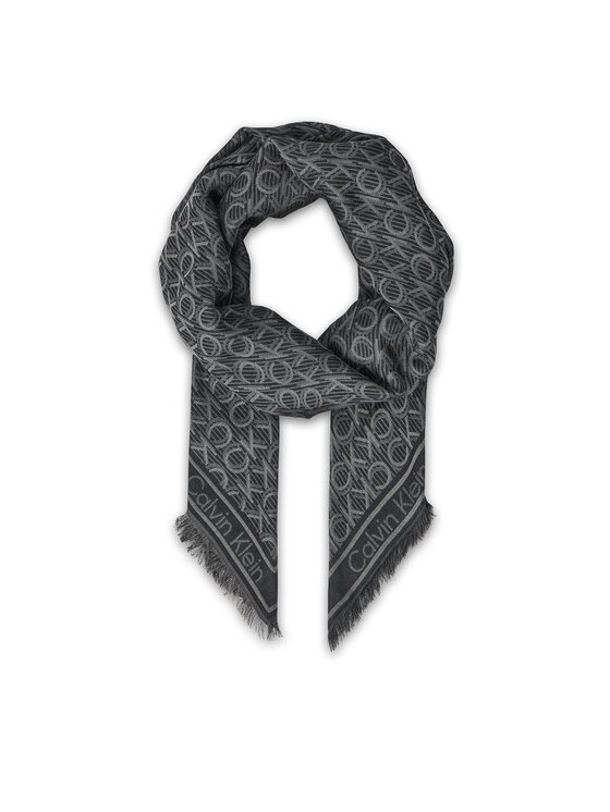 Calvin Klein Chusta Aop Monogram Jacquard LV04F8054G Czarny
