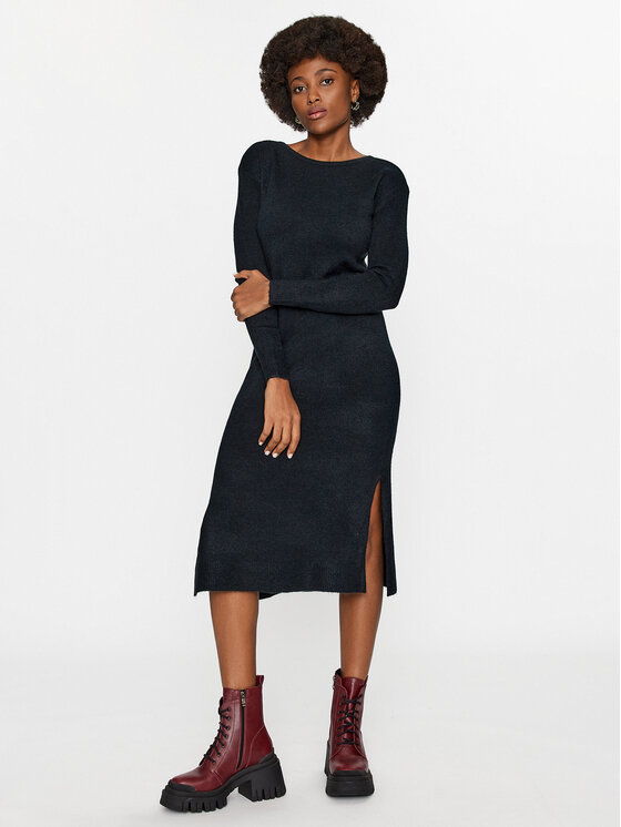 Vero Moda Sukienka dzianinowa 10291689 Czarny Relaxed Fit