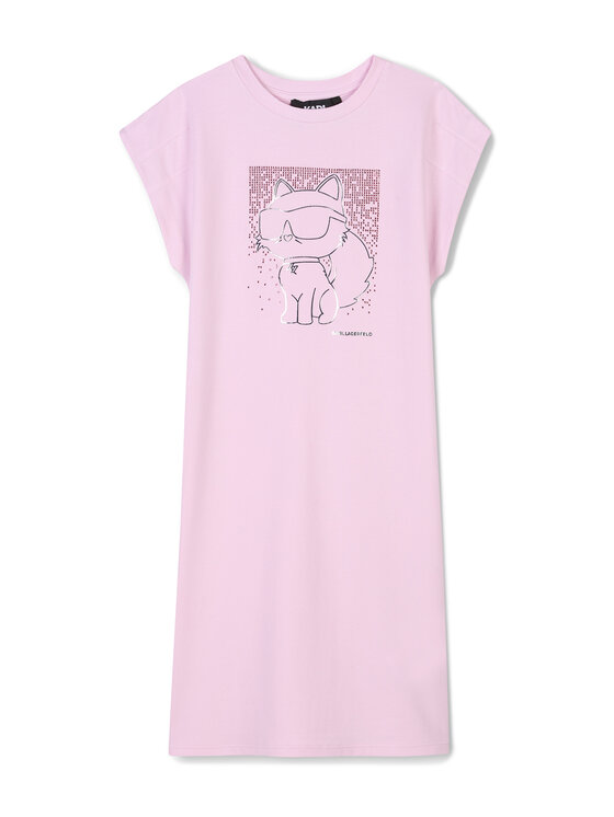 Karl Lagerfeld Kids Sukienka codzienna Z30456 D Różowy Regular Fit