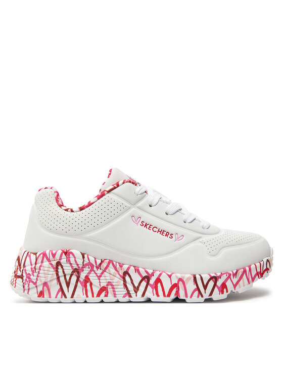 Skechers Sneakersy Uno Lite Lovely Luv 314976L/WRPK Biały