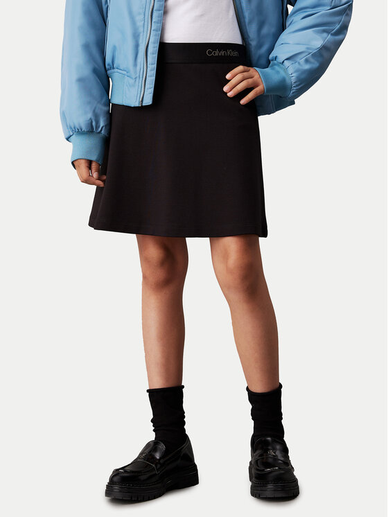 Calvin Klein Jeans Spódnica Logo Tape IG0IG02784 M Czarny Regular Fit