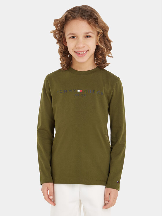 Tommy Hilfiger Bluzka Essential KS0KS00202 Zielony Regular Fit