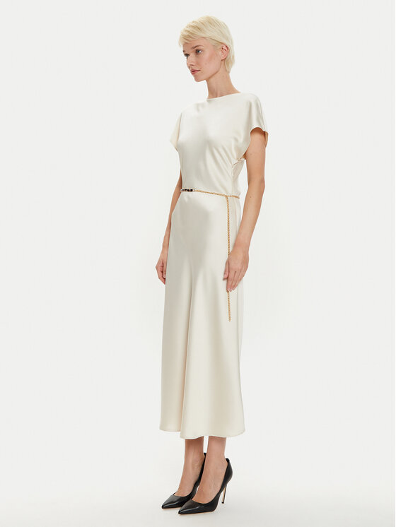 Imperial Sukienka koktajlowa ADQJIBA Écru Regular Fit