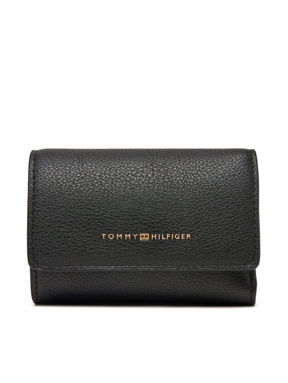Tommy Hilfiger Portfel damski Logotape Trifold AW0AW17477 Czarny