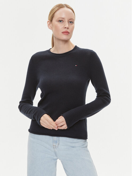 Tommy Hilfiger Sweter WW0WW40264 Granatowy Regular Fit