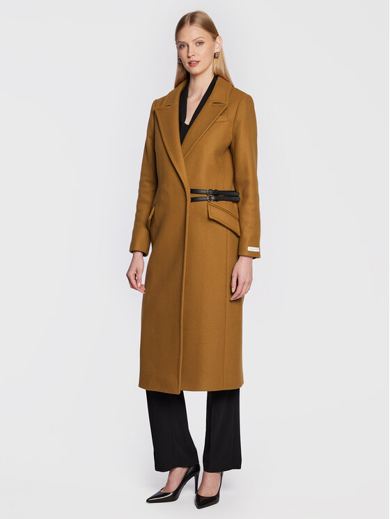 Ted Baker Płaszcz wełniany Frejia 264208 Brązowy Regular Fit