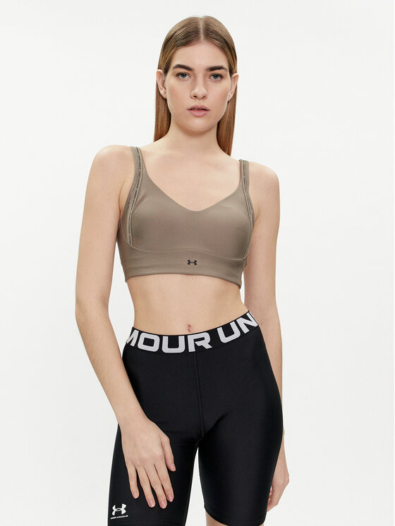Under Armour Biustonosz sportowy Ua Infinity Low Strappy Bra 1384128-200 Szary Fitted Fit