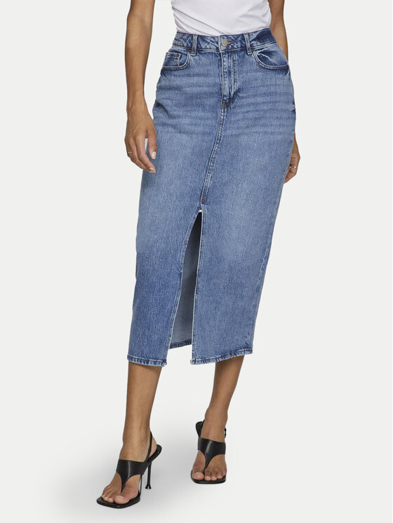 Vila Spódnica jeansowa Jaf 14099736 Niebieski Regular Fit