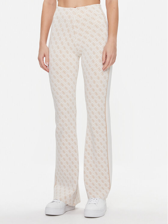 Guess Spodnie dzianinowe Lisa W3YB38 Z37K0 Beżowy Regular Fit