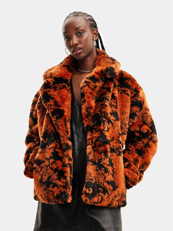 Desigual Futro 23WWEW69 Pomarańczowy Regular Fit