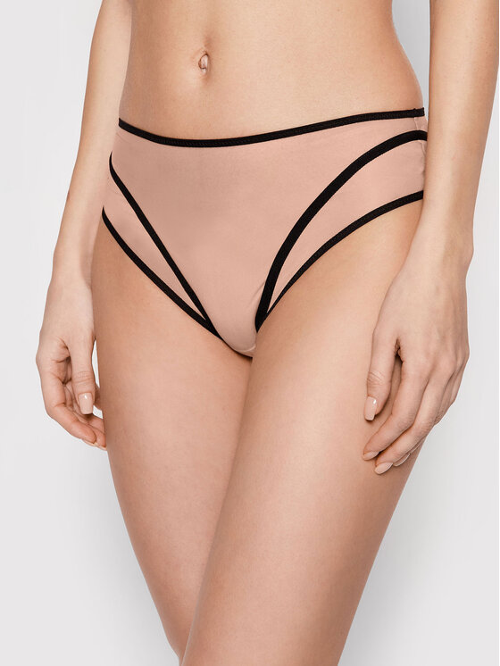 Undress Code Figi klasyczne z wysokim stanem Something Classy 384 Beżowy