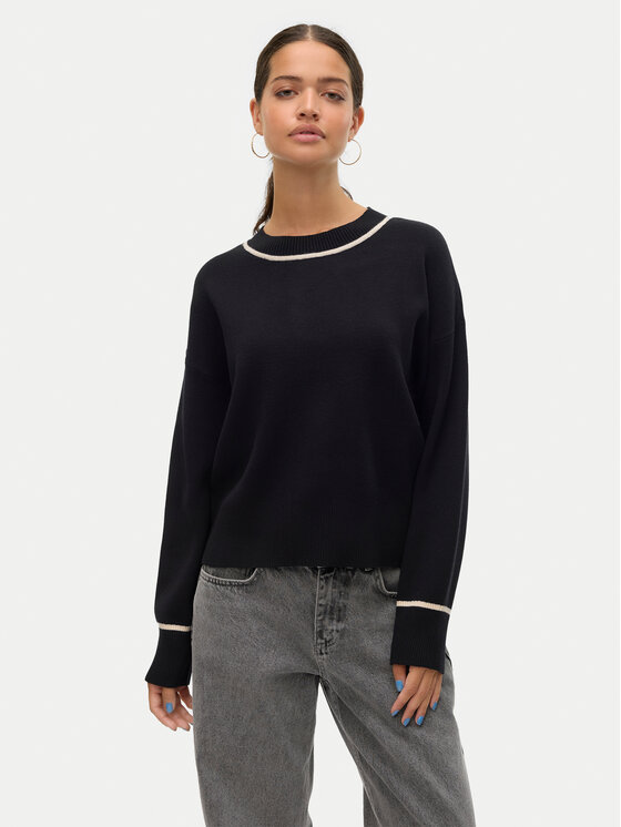 Vero Moda Sweter Saba 10318077 Czarny Regular Fit