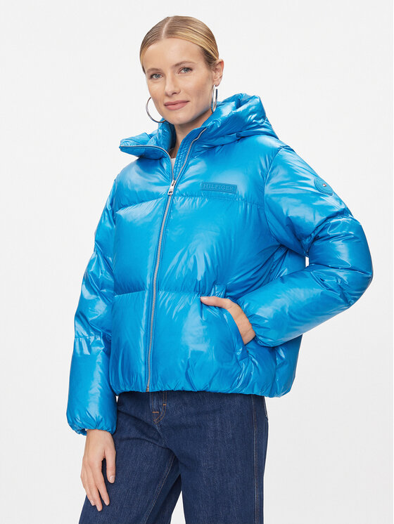 Tommy Hilfiger Kurtka puchowa New York Gloss WW0WW40836 Niebieski Relaxed Fit