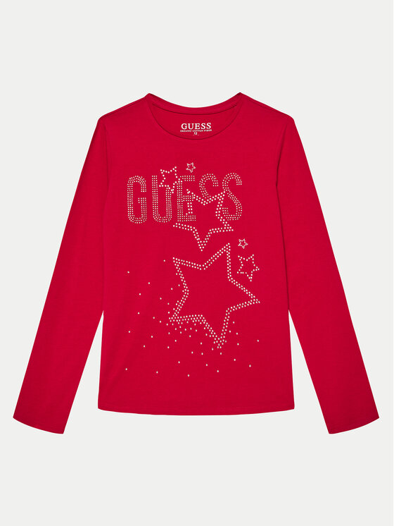 Guess Bluzka J4BI09 J1314 Czerwony Regular Fit