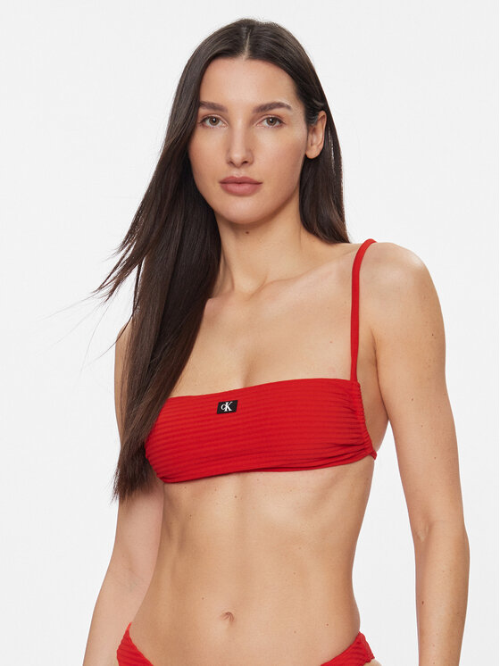 Calvin Klein Swimwear Góra od bikini KW0KW02467 Czerwony