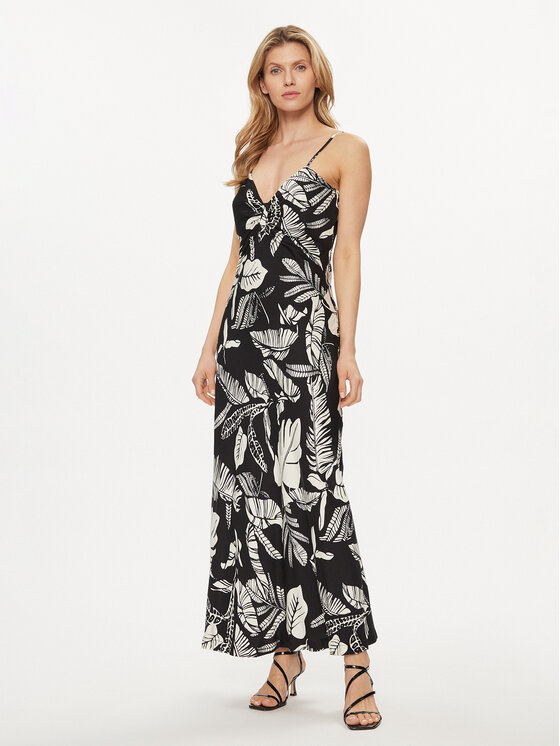 Fracomina Sukienka letnia FJ24SD3005W413R8 Czarny Regular Fit