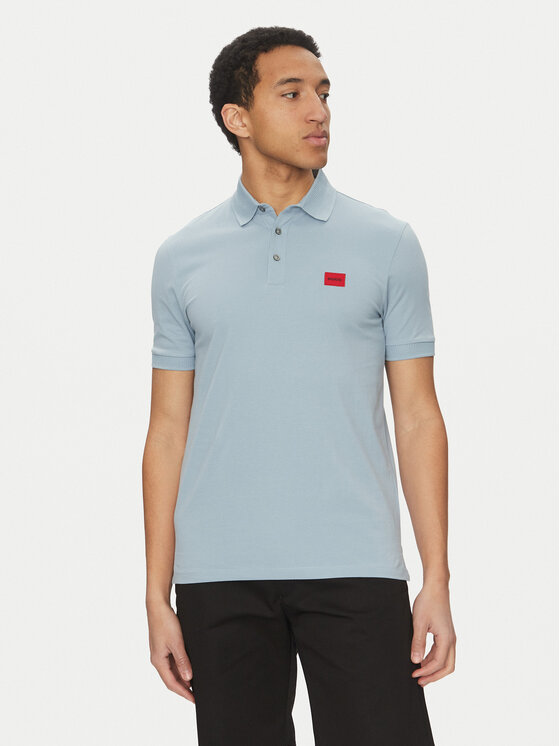 HUGO Polo Dereso232 50490770 Błękitny Slim Fit