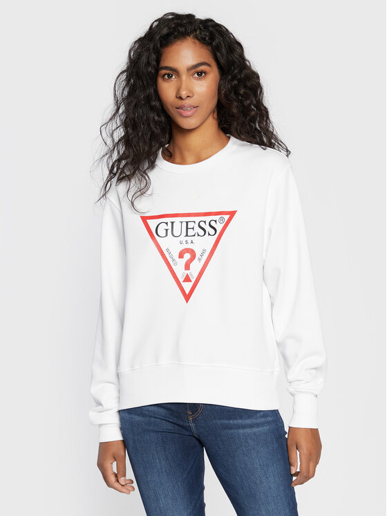 Guess Bluza Original W2YQ16 KBA10 Biały Regular Fit