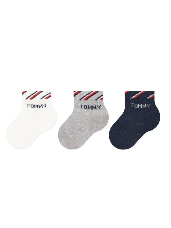 Tommy Hilfiger Zestaw 3 par wysokich skarpet dziecięcych 701220277 Kolorowy