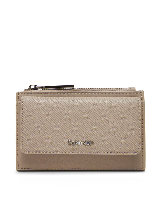 Calvin Klein Etui na karty kredytowe Ck Must Aop Cc Holder W Zip LV04F1036G Beżowy