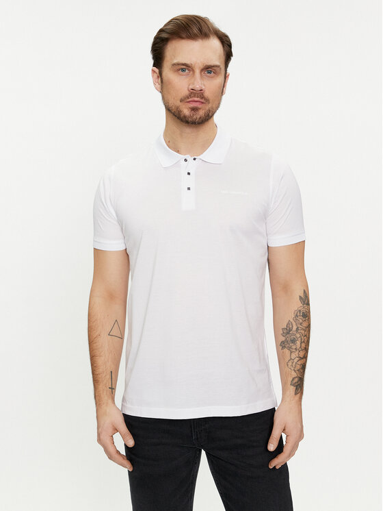 KARL LAGERFELD Polo 745000 542200 Biały Regular Fit