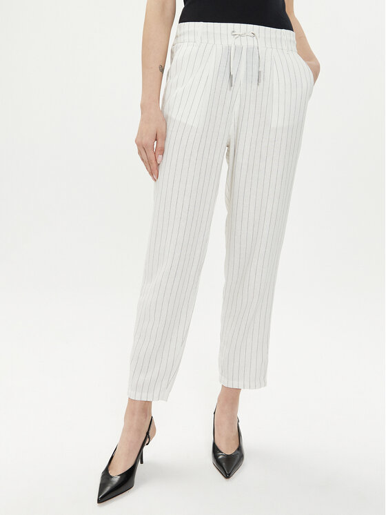 ONLY Spodnie materiałowe Caro Poptrash 15278710 Biały Comfort Fit