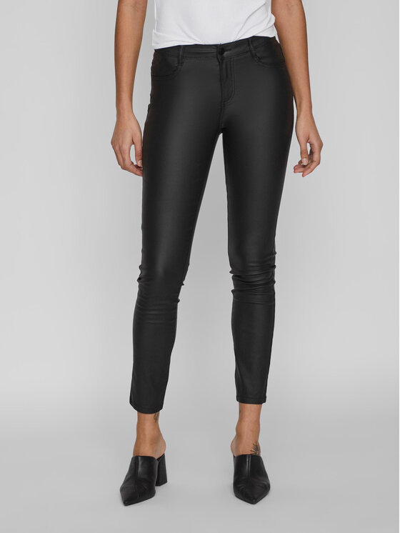 Vila Spodnie materiałowe Commit 14036194 Czarny Skinny Fit