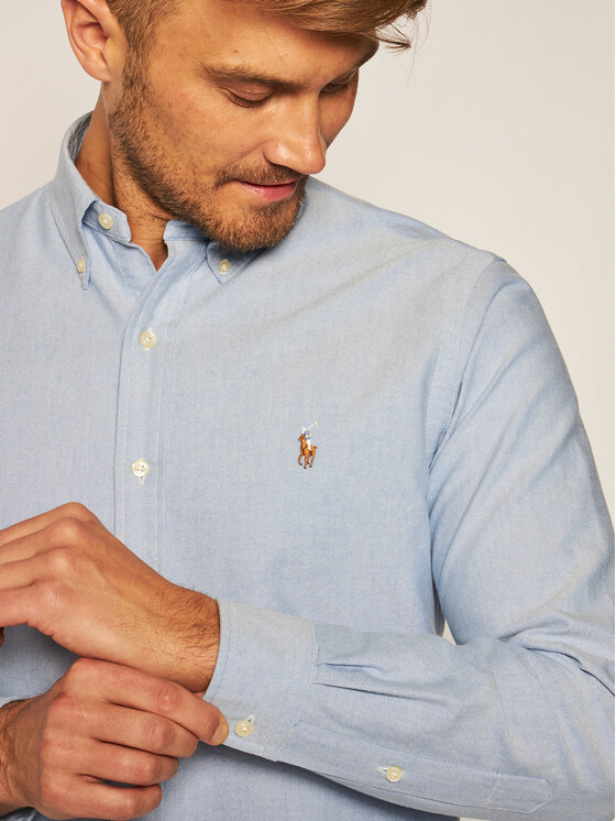 Polo Ralph Lauren Koszula Cupdppcs 710792041002 Błękitny Custom Fit