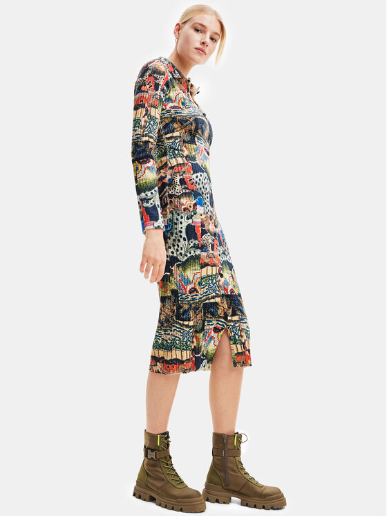 Desigual Sukienka codzienna 23WWVF15 Kolorowy Slim Fit