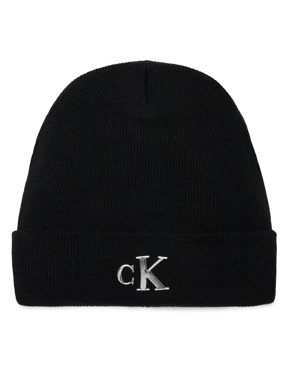 Calvin Klein Jeans Czapka Minimal Monogram Beanie K60K611542 Czarny