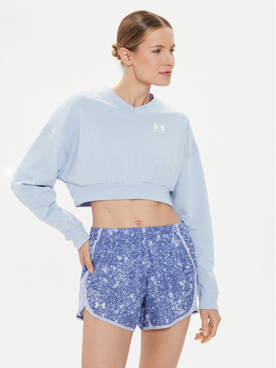 Under Armour Bluza Ua Rival Terry Os Crop Crw 1382738-539 Niebieski Loose Fit